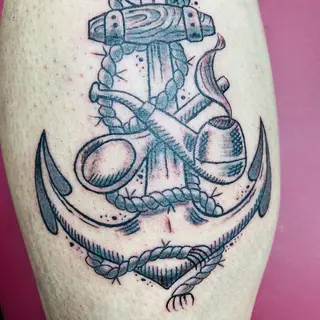Tattoo von Tschiggy mit einem Anker im Bubblegum-Art-Stil
