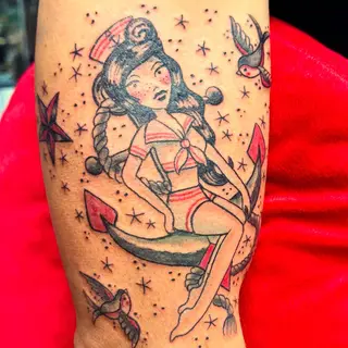 Tattoo von Tschiggy mit einem Anker im Bubblegum-Art-Stil
