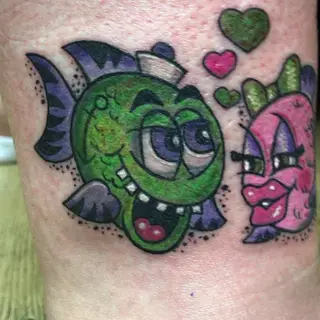 Tattoo von Tschiggy mit einem Fisch im Bubblegum-Art-Stil