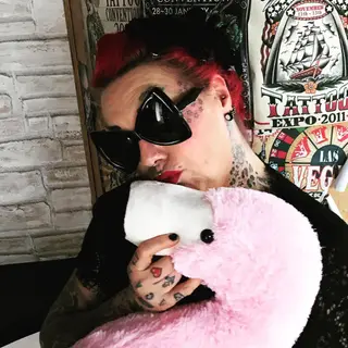Tattoo von Tschiggy mit einem Flamingo im Bubblegum-Art-Stil