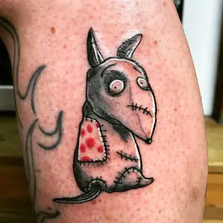 Tattoo von Tschiggy mit einem Hund im Bubblegum-Art-Stil