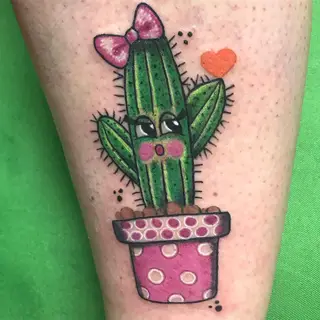 Tattoo von Tschiggy mit einem Kaktus im Bubblegum-Art-Stil
