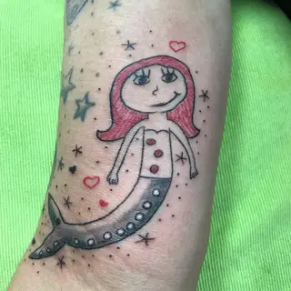Tattoo von Tschiggy mit einer Meerjungfrau im Bubblegum-Art-Stil