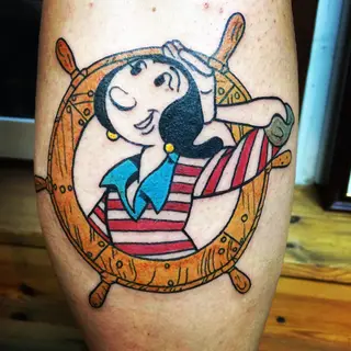 Tattoo von Tschiggy mit Popeye im Bubblegum-Art-Stil